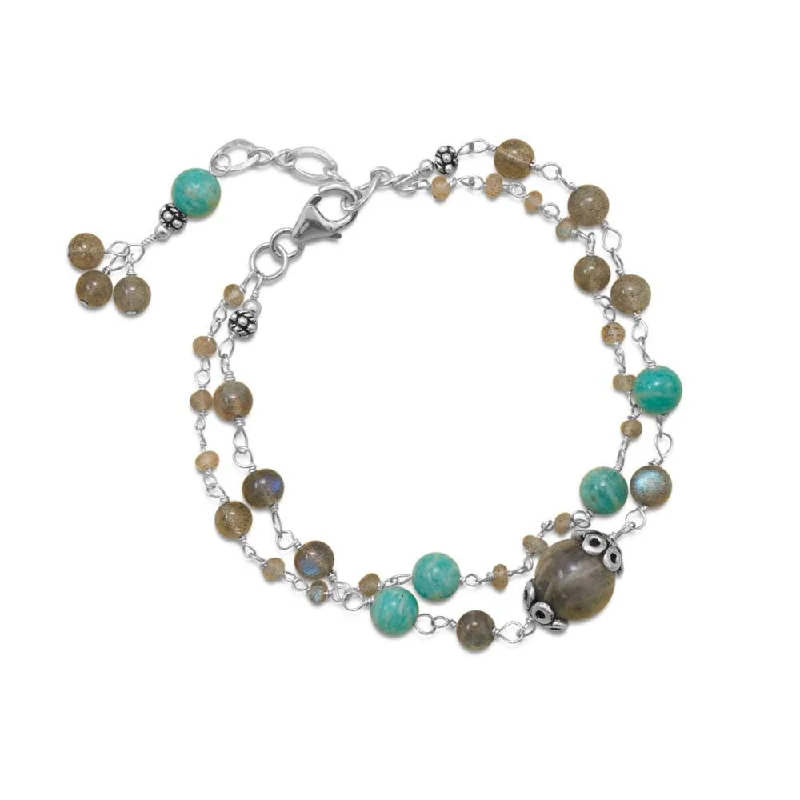 Shiny bead bangles-Baila Luna Multistone Bracelet