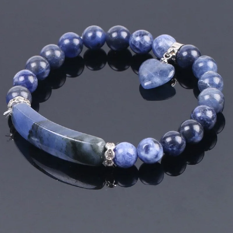 Loop charm bangles-Blue Sodalite Crystal Bracelet