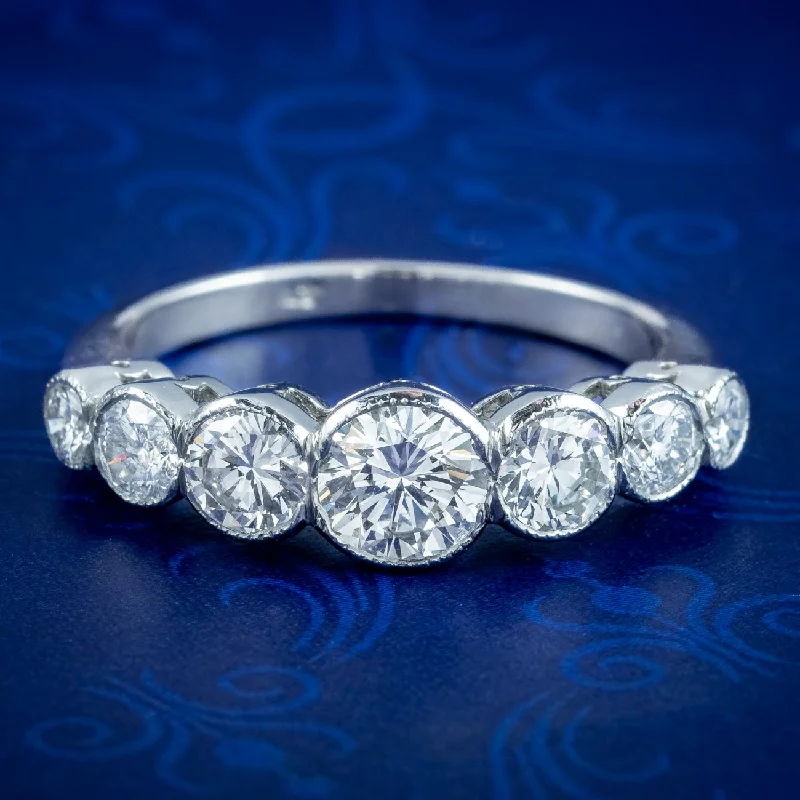 Vivid diamond rings-Edwardian Style Seven Stone Diamond Ring 2.5ct Total