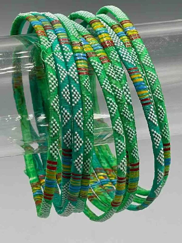 Pure link bangles-Wide Finest Design Recycled Plastic Bracelet - Green