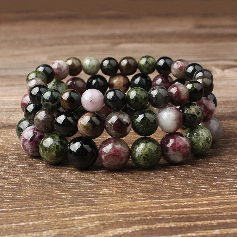 Woven tribal bangles-Tourmaline Reflection Bracelet