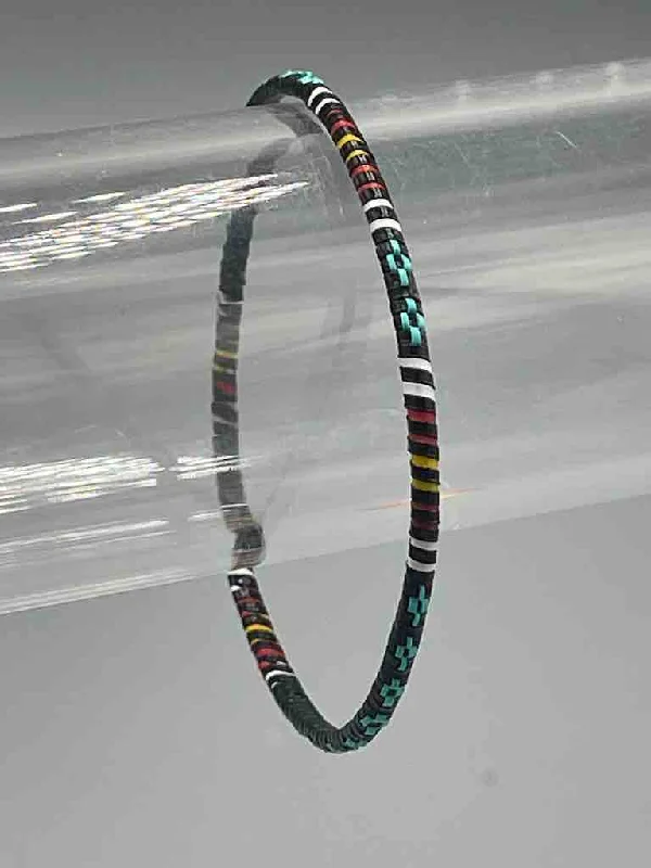 Faith charm bangles-Narrowest Finest Design Recycled Plastic Bracelet - Turquoise