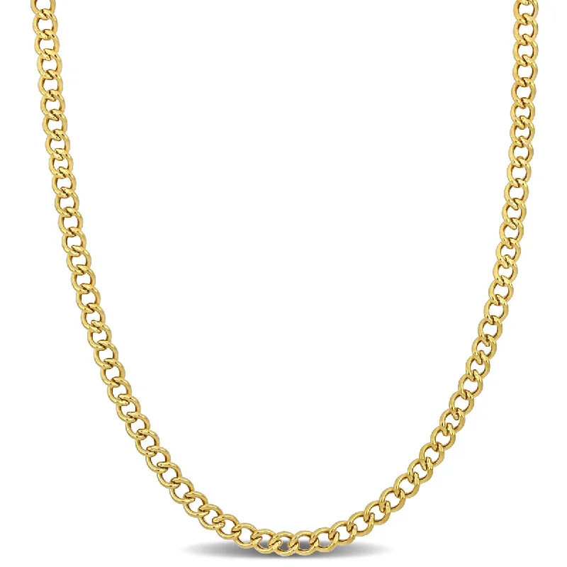 Oval shape necklaces-Miadora 4.1mm Curb Chain Necklace in 14k Yellow Gold- 18 in