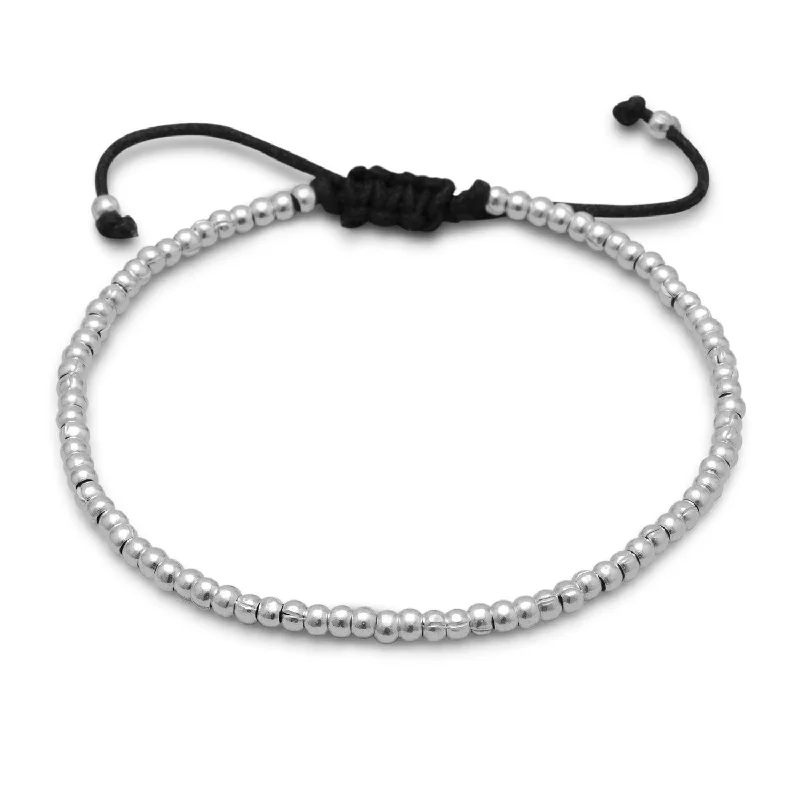 Night charm bangles-Adjustable Textured Bead Bracelet