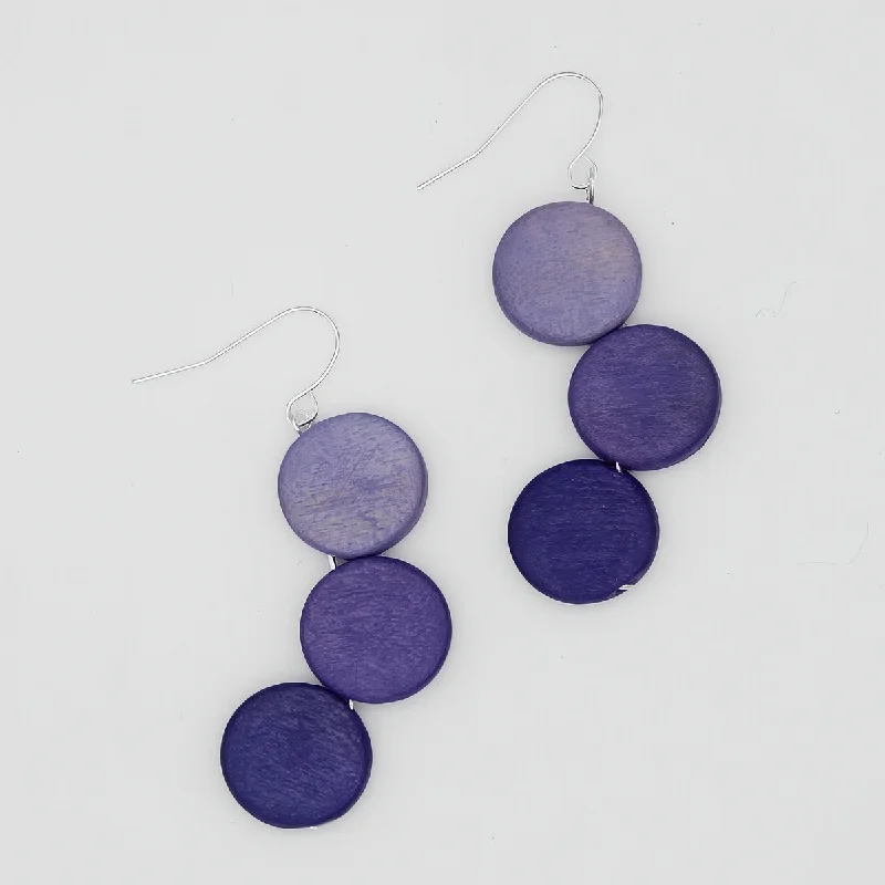 Sleek gold earrings-Periwinkle Triple Stacked Earring