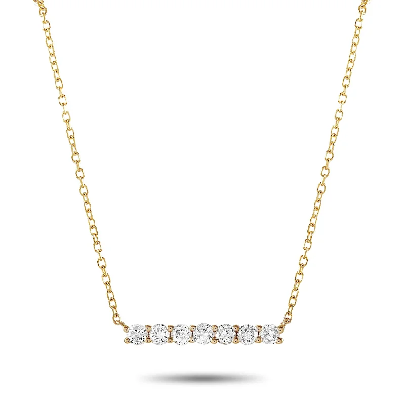 Onyx gem necklaces-Yellow Gold 0.25ct Diamond Necklace ANK-15805Y Length N/A