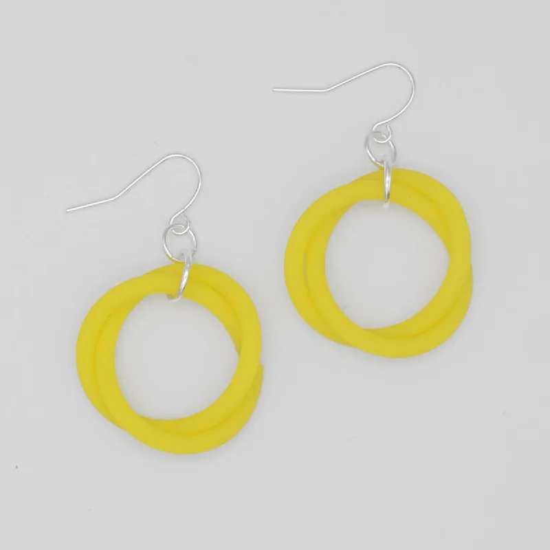 Sleek gold earrings-Yellow Cefalu Swirl Earring