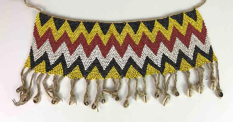 Cord edge bangles-Kirdi Vintage Wide Beaded Dance Belt Loincloth - Cameroon