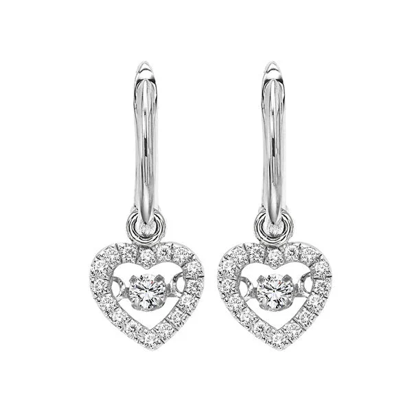 Radiant pearl earrings-10KT WHITE GOLD DIAMOND (1/5CTW) EARRING