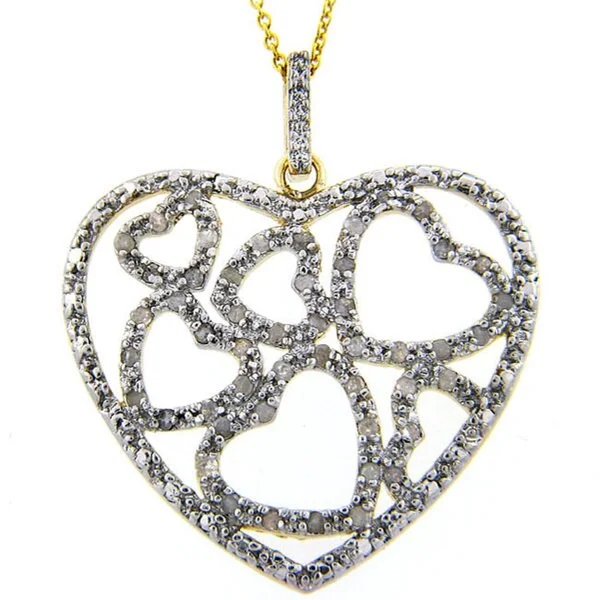 Surf motif necklaces-Sterling Silver 1/2ct TDW Diamond Heart Necklace (J-K, I3)