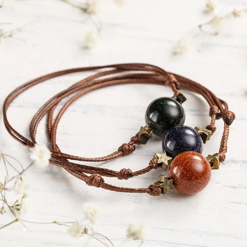 Ruby gem bangles-Goldstone Bracelet