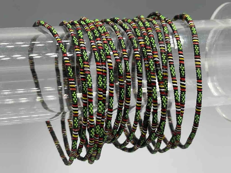 Spirit eye bangles-Narrowest Finest Design Recycled Plastic Bracelet - Green